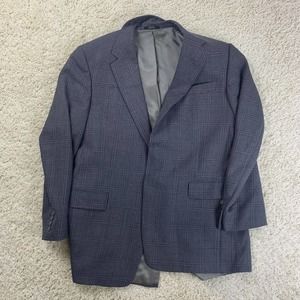 Hart Schaffner Marx Mens Recent Gray Striped Wool 2 Piece Suit Xtra Larg Pleated